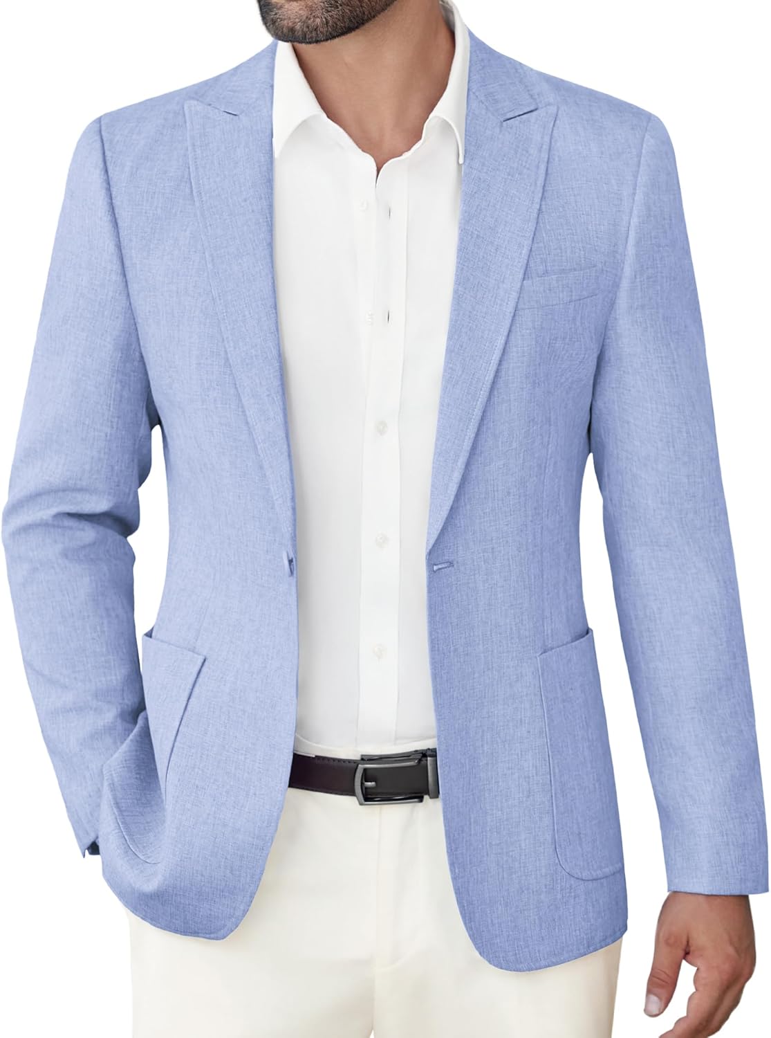 Men's Casual Blazer Suit Jackets Slim Fit One Button Sports Coat with Pockets