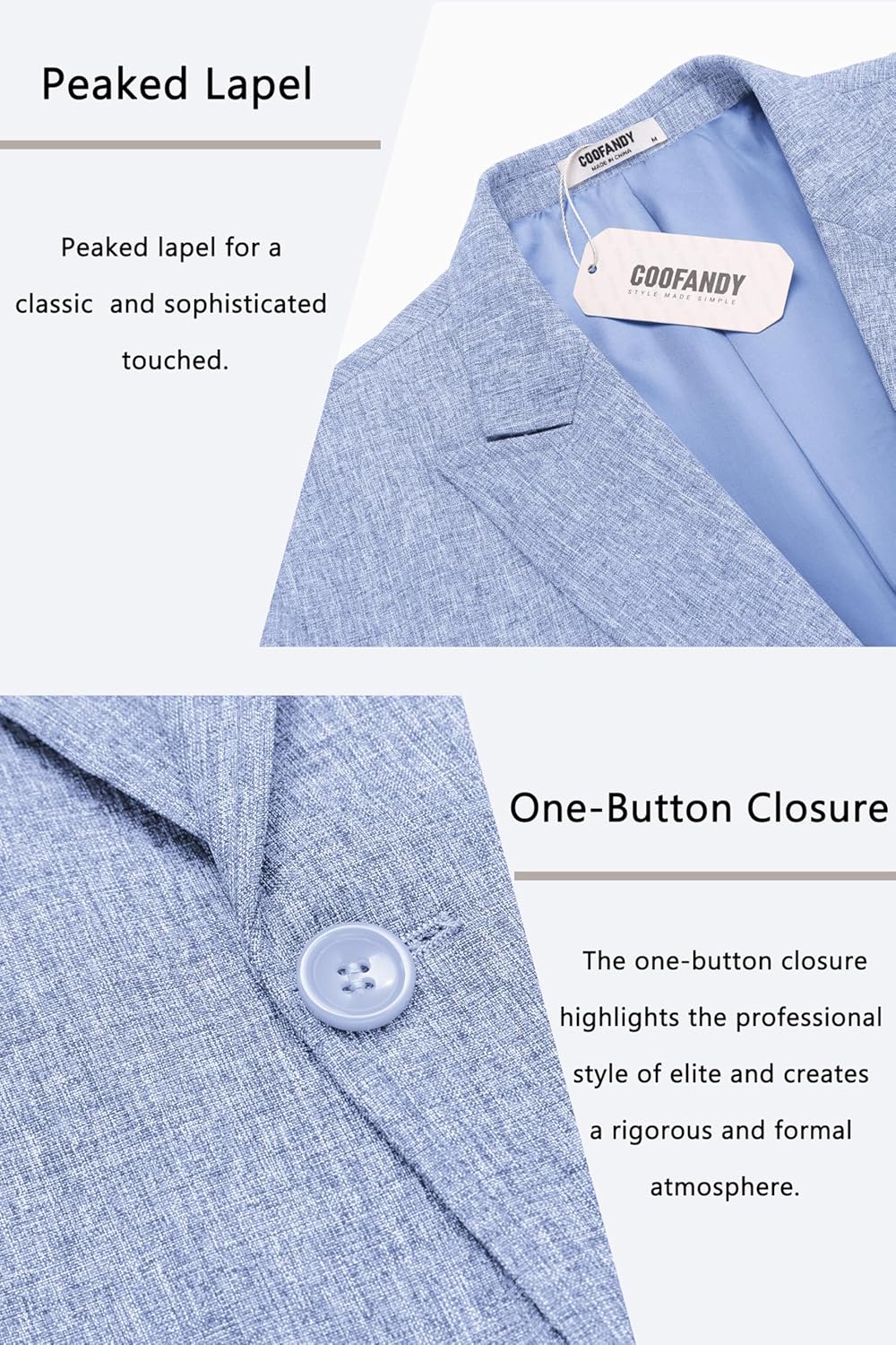 Men's Casual Blazer Suit Jackets Slim Fit One Button Sports Coat with Pockets - Image 4