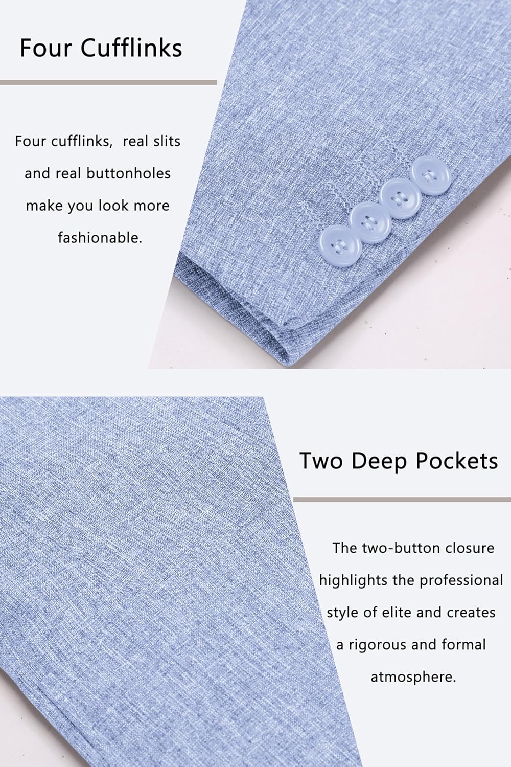 Men's Casual Blazer Suit Jackets Slim Fit One Button Sports Coat with Pockets - Image 5