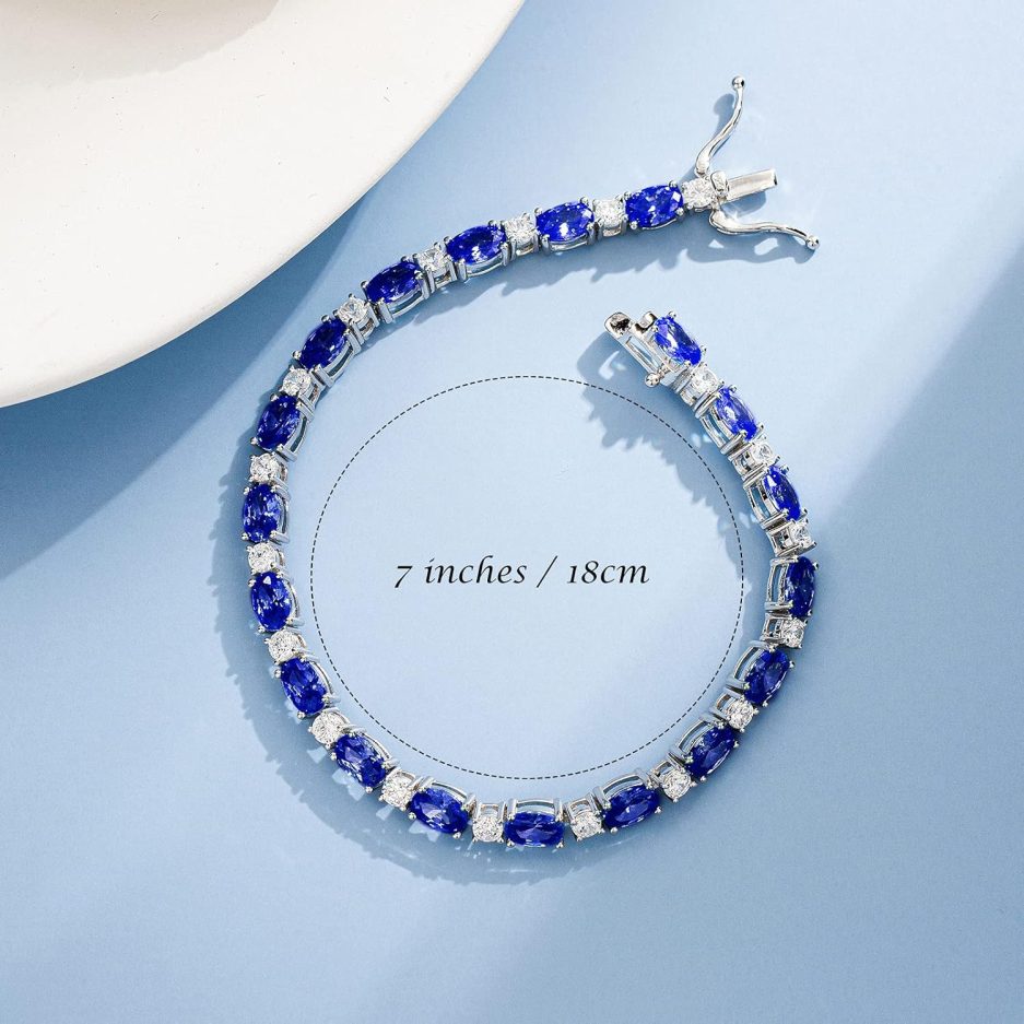 Birthstone Bracelets Sterling Silver Tennis Bracelets Charm Fine Jewelry Mother's Day Birthday Gifts for Women Mom 7" - Image 2