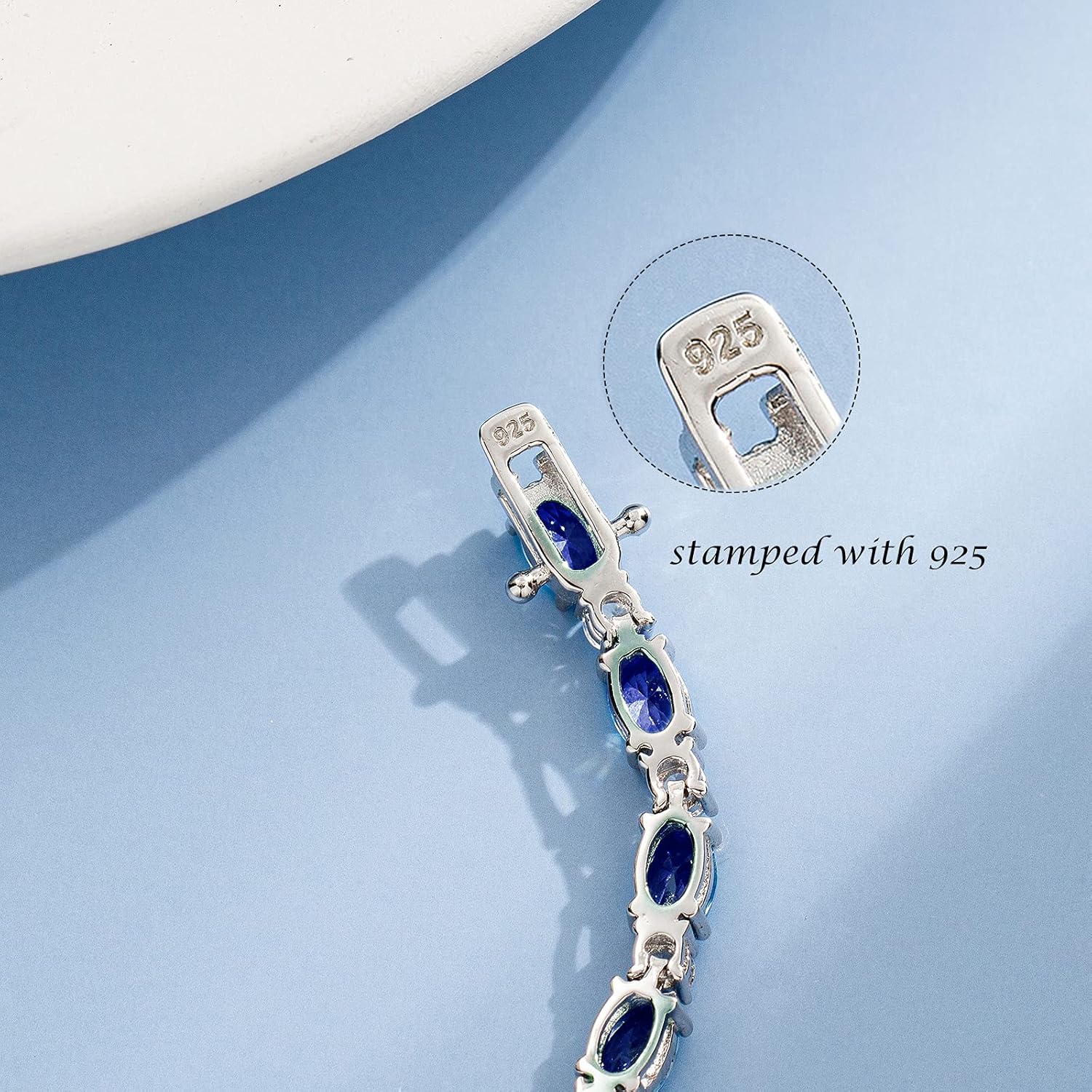 Birthstone Bracelets Sterling Silver Tennis Bracelets Charm Fine Jewelry Mother's Day Birthday Gifts for Women Mom 7" - Image 3