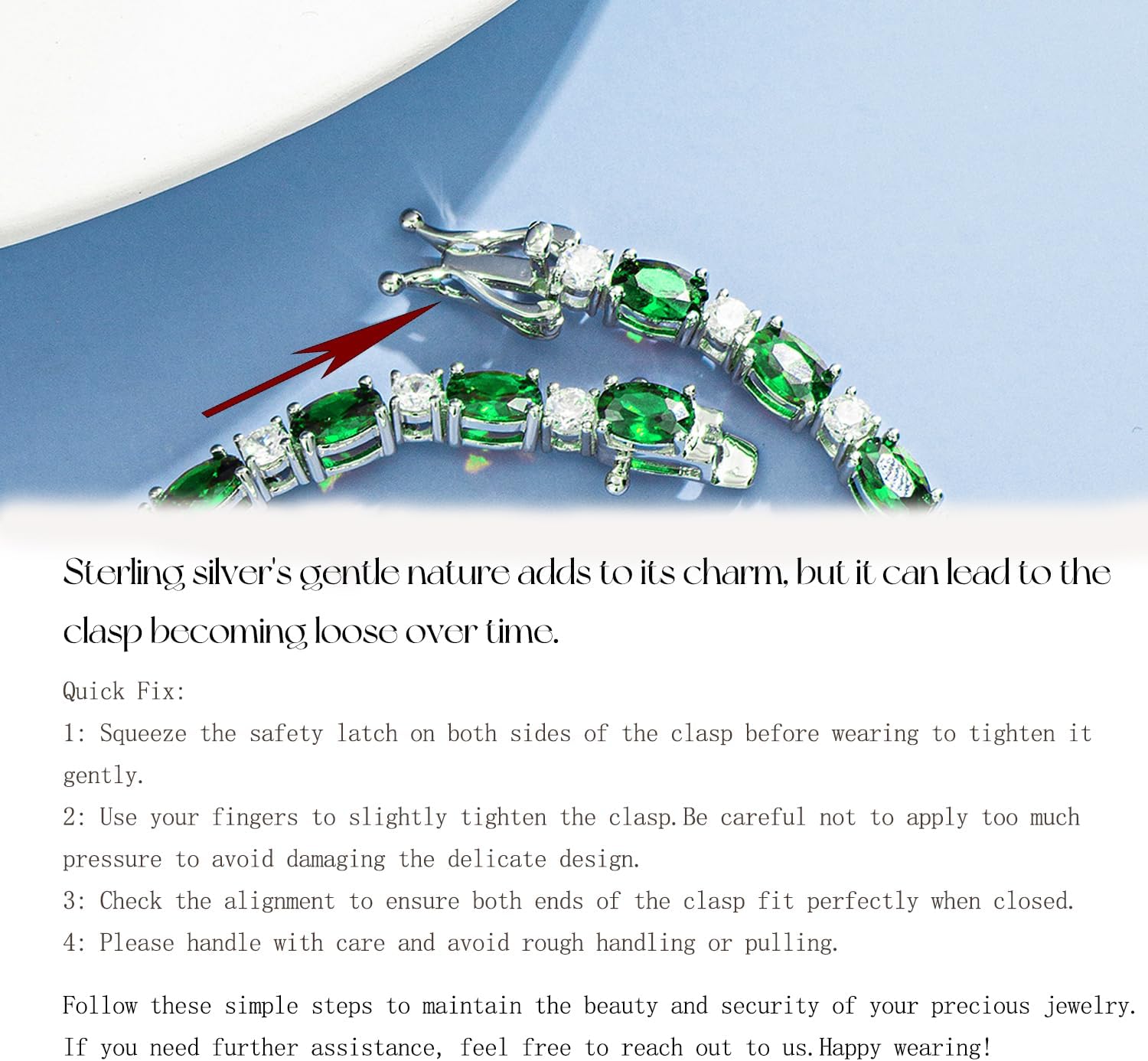 Birthstone Bracelets Sterling Silver Tennis Bracelets Charm Fine Jewelry Mother's Day Birthday Gifts for Women Mom 7" - Image 5